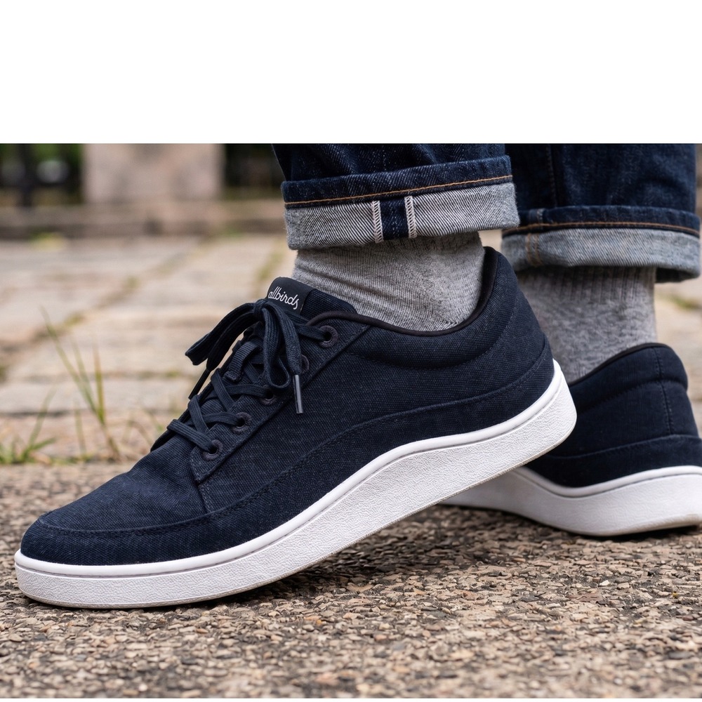 Allbirds Canvas Pacer Mens Size 11 Black Organic Cotton Sneakers Shoes